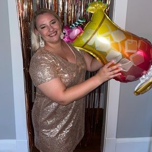 Lulus gold sparkly party dress size XL